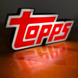 Topps Illuminated Red and White Sign